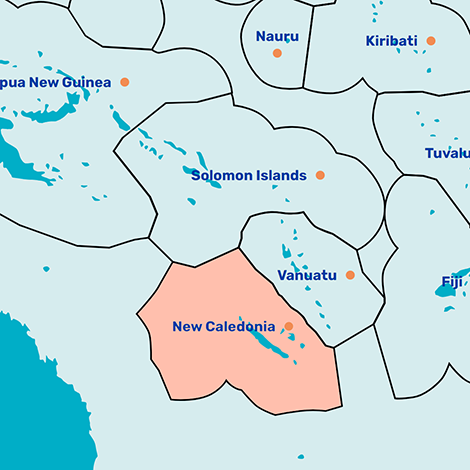 Map of New caledonia